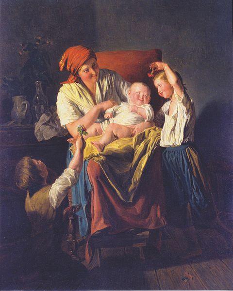 Ferdinand Georg Waldmuller Mothers joy Sweden oil painting art